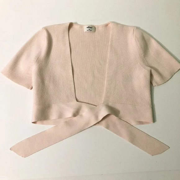 Aritzia Wilfred Elouan Tie Front Ribbed Knit Top Size XS - Picture 14 of 15